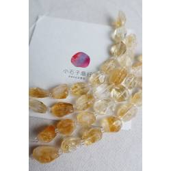 黃水晶-不規則石型切角"小(直洞) (8入)