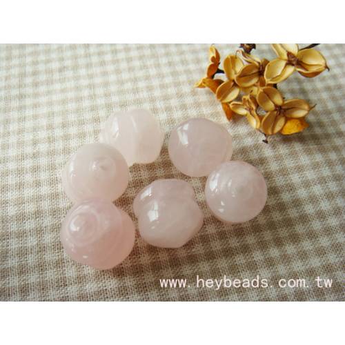 粉晶-橡實半洞墜 13x15mm (1入)