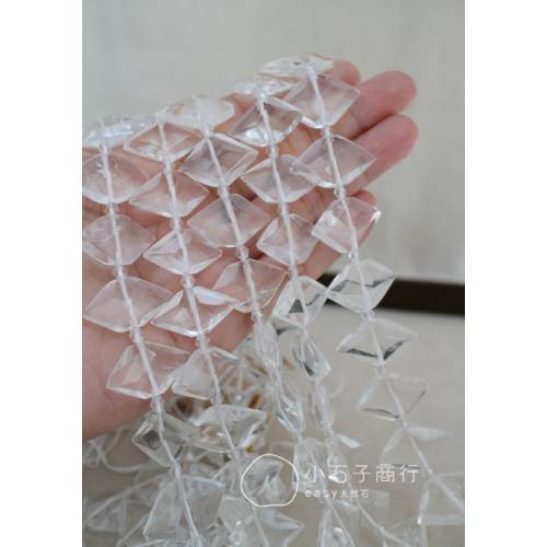 白水晶-菱形切角12x21~14x26mm (1入)