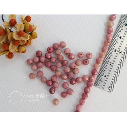 中國玫瑰石-4~4.5mm角珠 (35入)