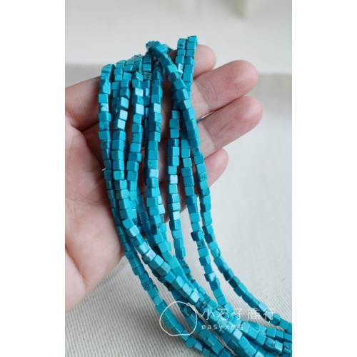 新疆綠松石-正方3.5mm (40入)